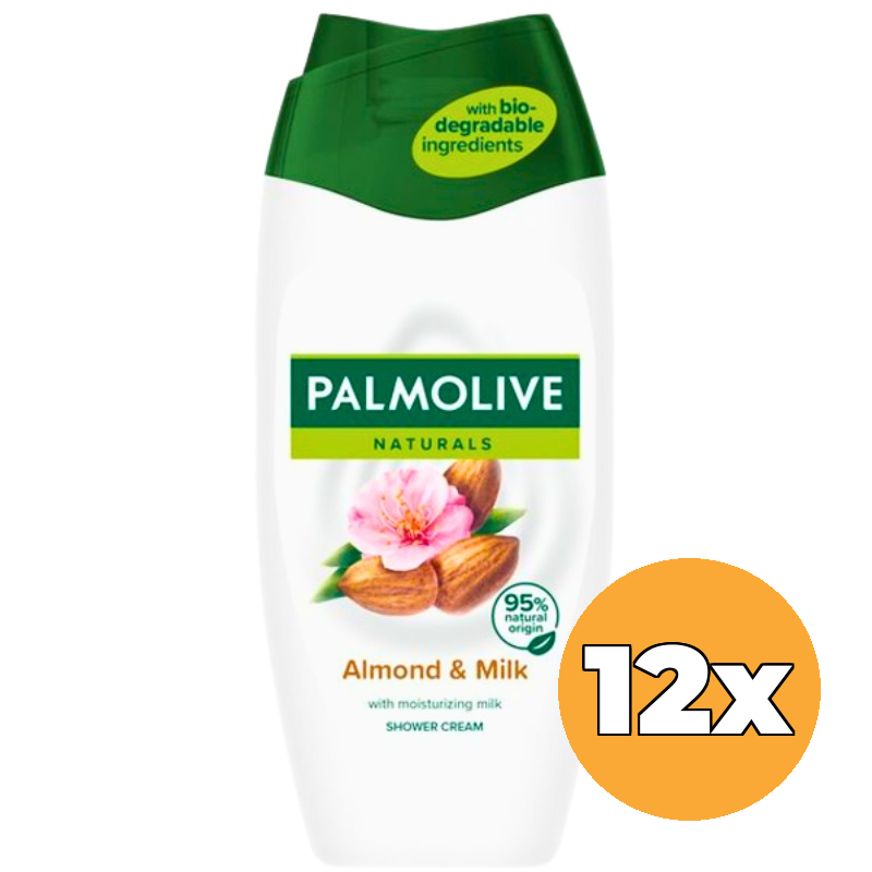 12x Palmolive Douche Gel Naturals Amandel & Melk (12 x 500 ml)