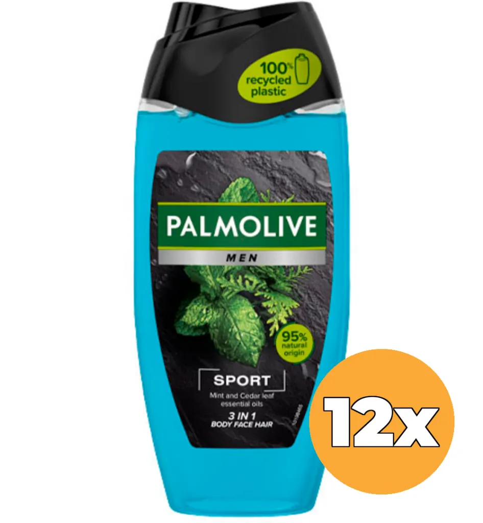 12x Palmolive Men Douche Gel Revitalising Sport (12 x 250 ml)