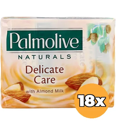 18x Palmolive Zeep Naturals Delicate Care Amandel (18 x 4x90 gr)