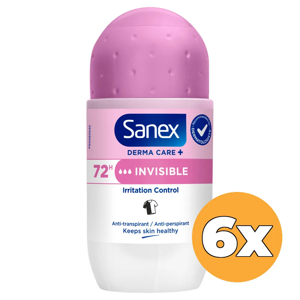 6x Sanex Deoroller Dermo Invisible (6 x 53 ml)
