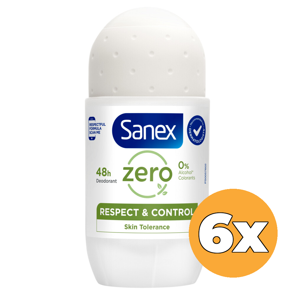 6x Sanex Deoroller Zero% Normal (6 x 50 ml)