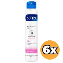 6x Sanex Deospray Dermo Invisible (6 x 200 ml)