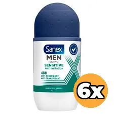 6x Sanex Men Deoroller Sensitive (6 x 50 ml)