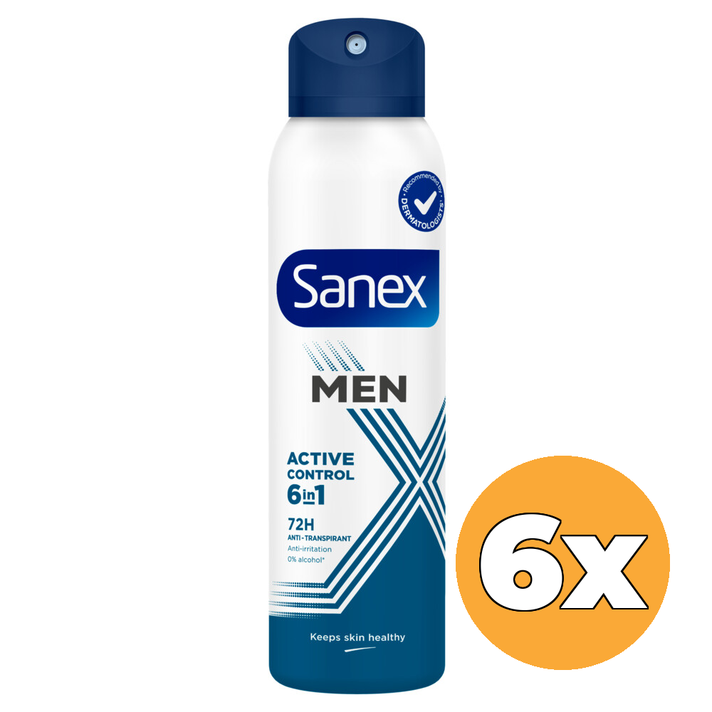 6x Sanex Men Deospray Active Control (6 x 150 ml)