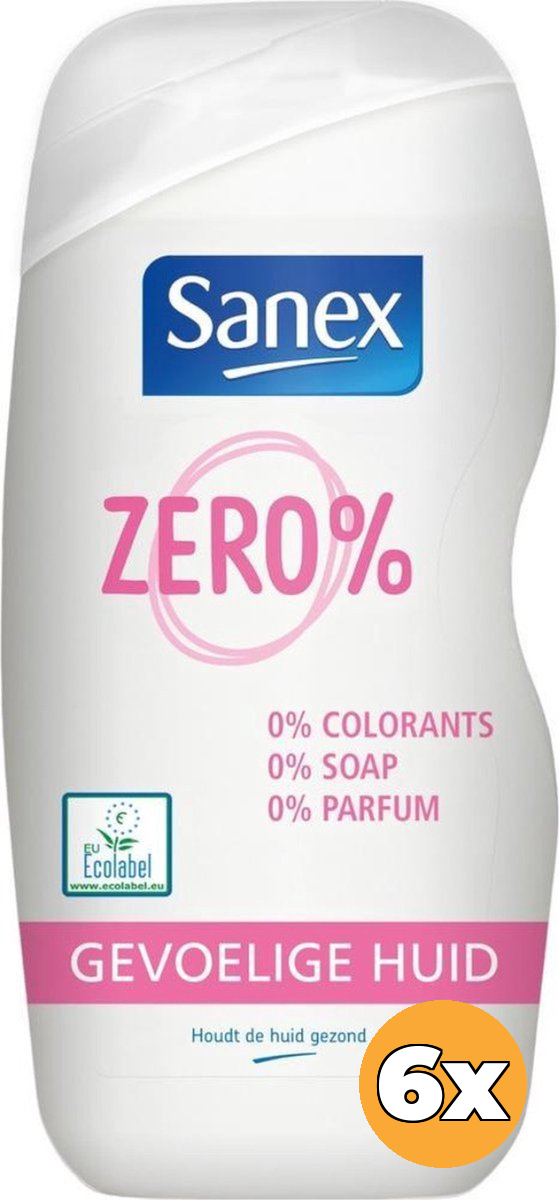 6x Sanex Shower Gel Zero% Sensitive Skin (6 x 400 ml)