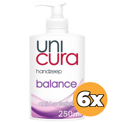6x Unicura Zeep Vloeibaar Balans Pomp (6 x 250 ml)