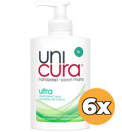 6x Unicura Zeep Vloeibaar Ultra Pomp (6 x 250 ml)