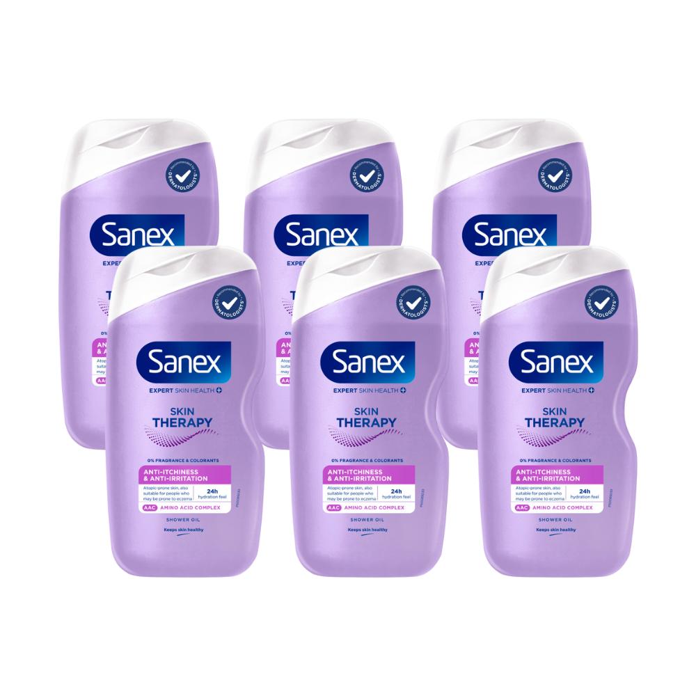 6x Sanex Showergel Skin Therapy Anti Irritation (6 x 450 ml)
