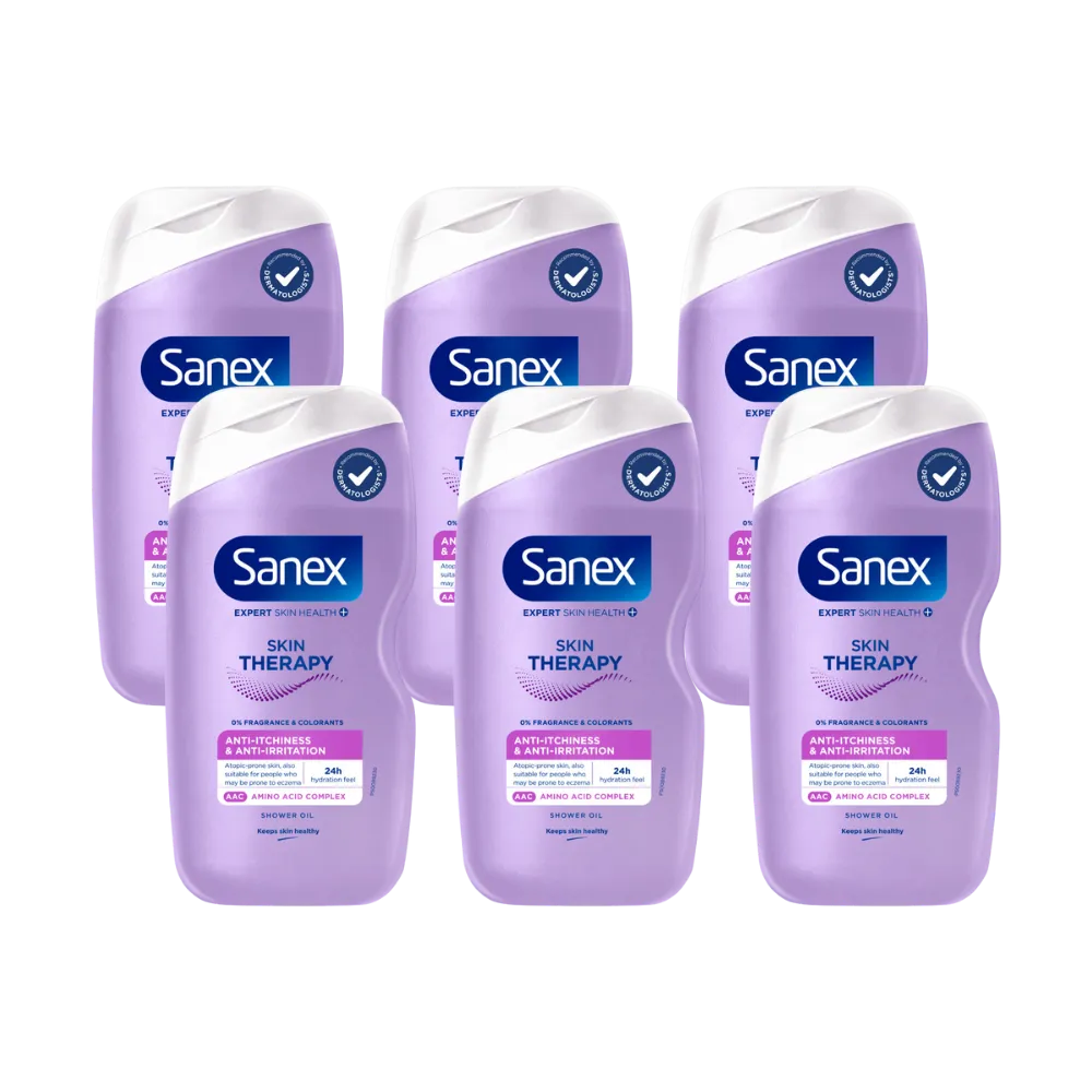 6x Sanex Showergel Skin Therapy Anti Irritation (6 x 450 ml)