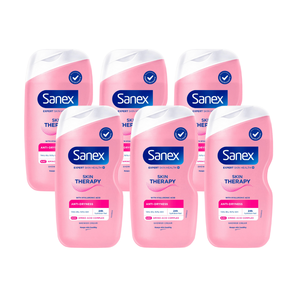 6x Sanex Showergel Skin Therapy Dry Skin (6 x 450 ml)