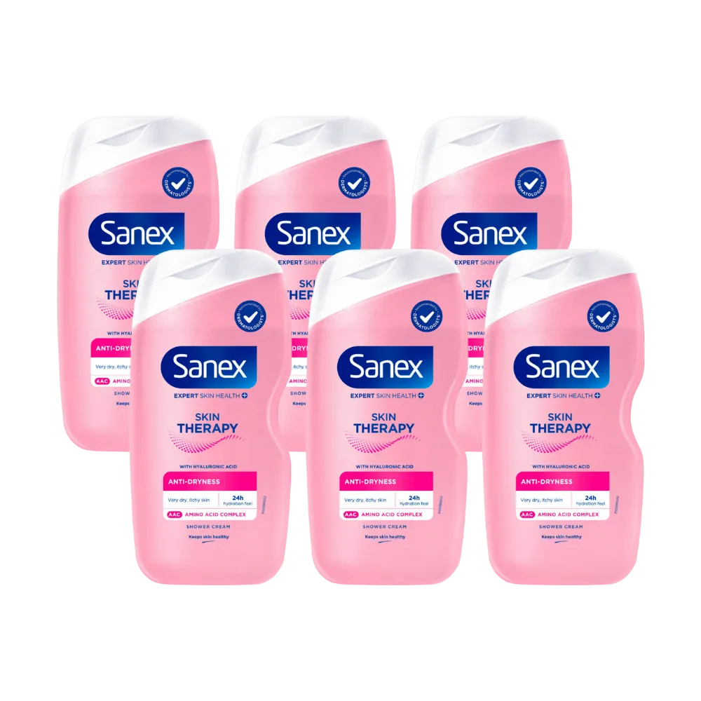 6x Sanex Showergel Skin Therapy Dry Skin (6 x 450 ml)
