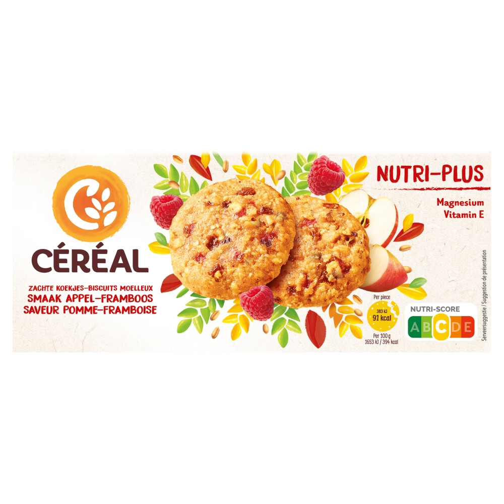 Céréal Zachte Koekjes Appel-Framboos (138 gr)