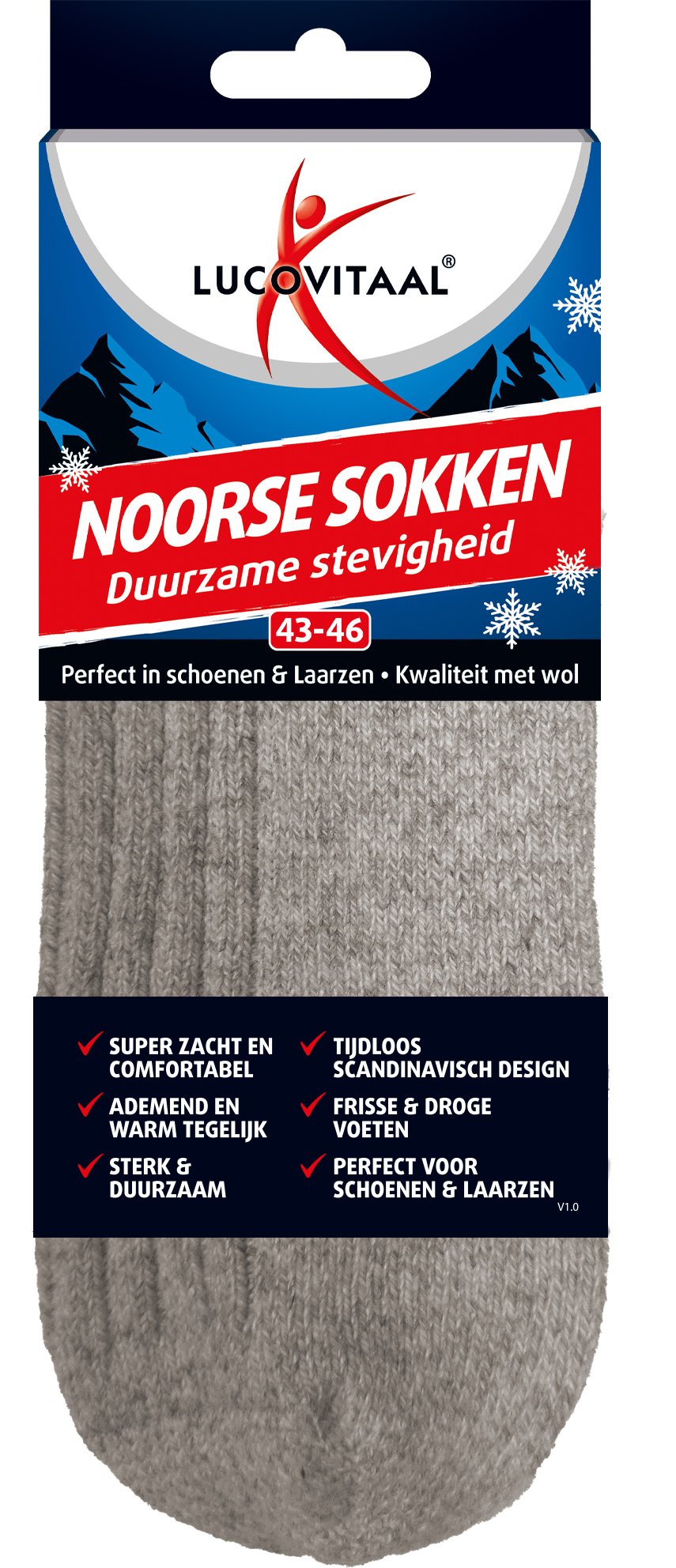 Lucovitaal Noorse sokken 43-46 (1 paar)