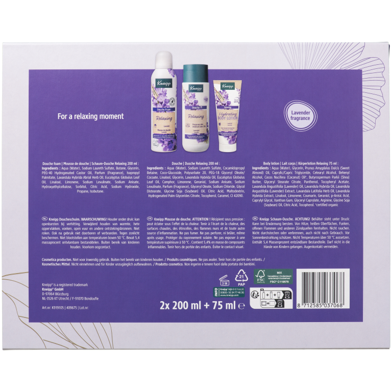Kneipp Luxe geschenk set Relaxing (2 x 200 ml + 1 x 75 ml) - image 2