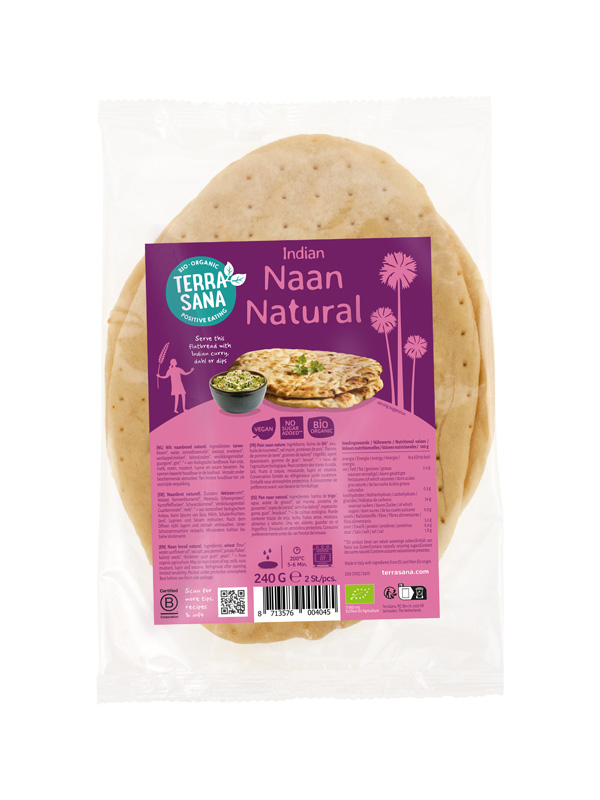 Terrasana Indiase Naan Naturel (2 stuks)