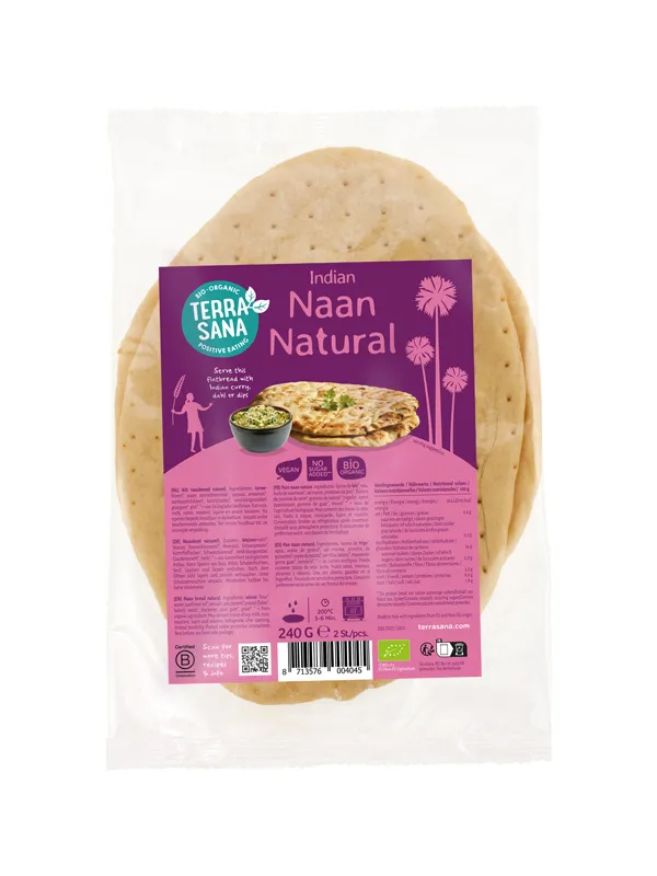 Terrasana Indiase Naan Naturel (2 stuks)
