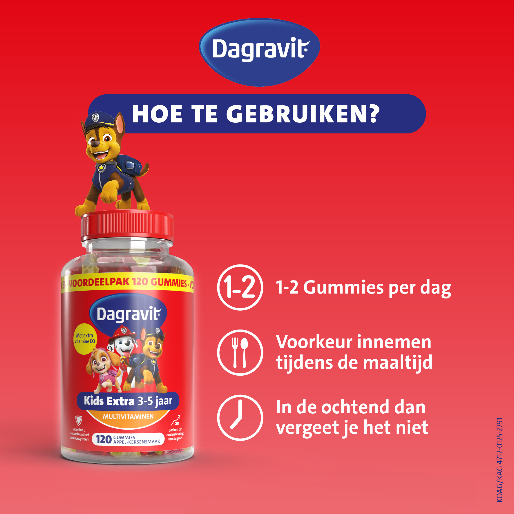 Dagravit Kids Multi 3-5 Jaar Paw Patrol (120 gummies) - image 4
