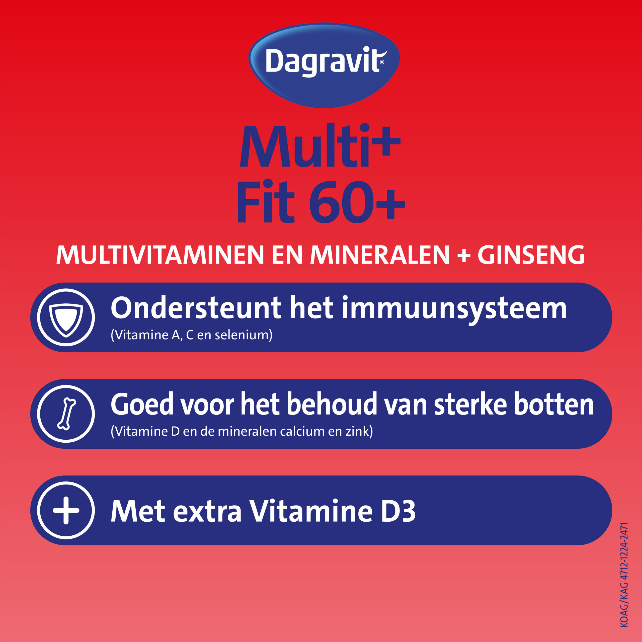 Dagravit Totaal 30 Fit 60+ Multivitaminen (60 tabletten) - image 2