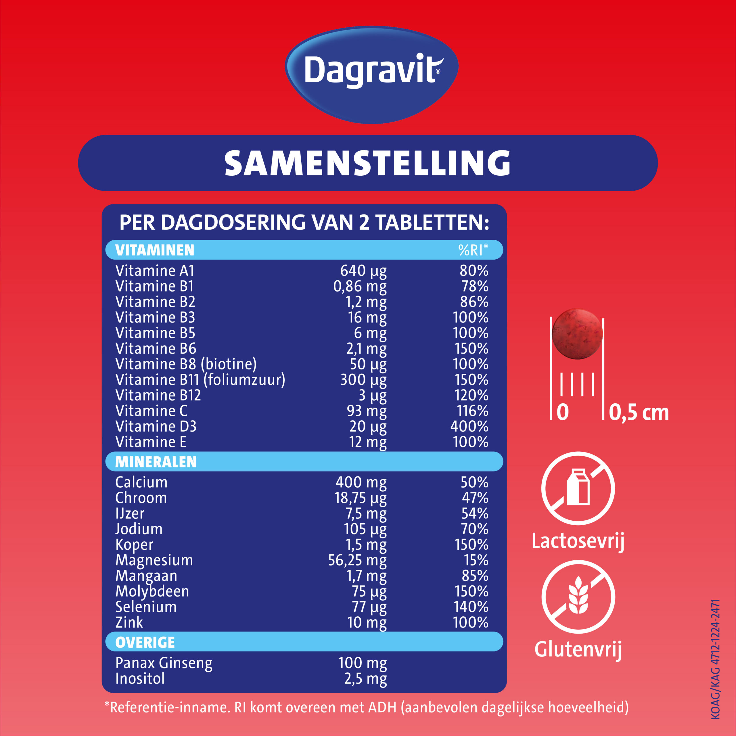 Dagravit Totaal 30 Fit 60+ Multivitaminen (60 tabletten) - image 3