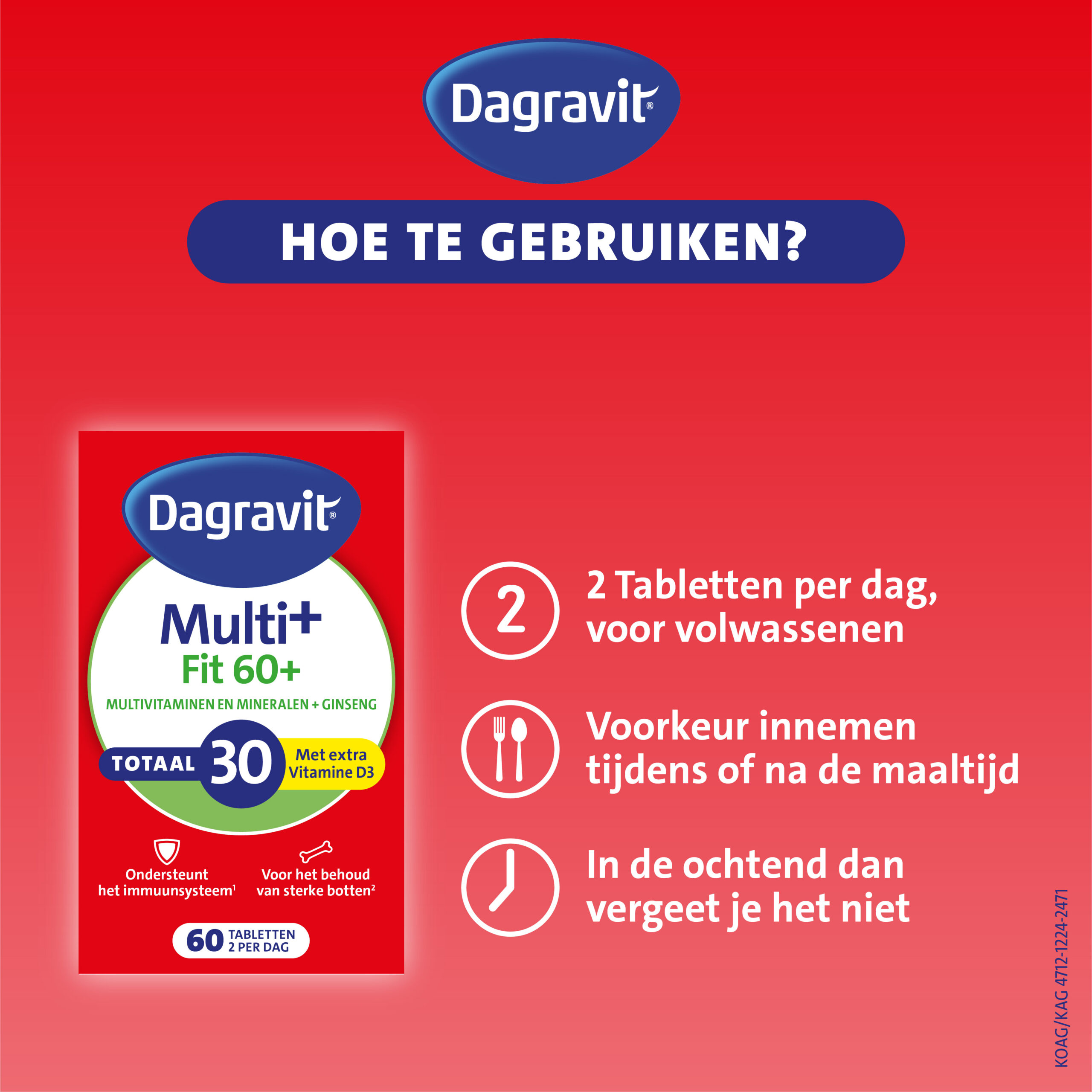 Dagravit Totaal 30 Fit 60+ Multivitaminen (60 tabletten) - image 4