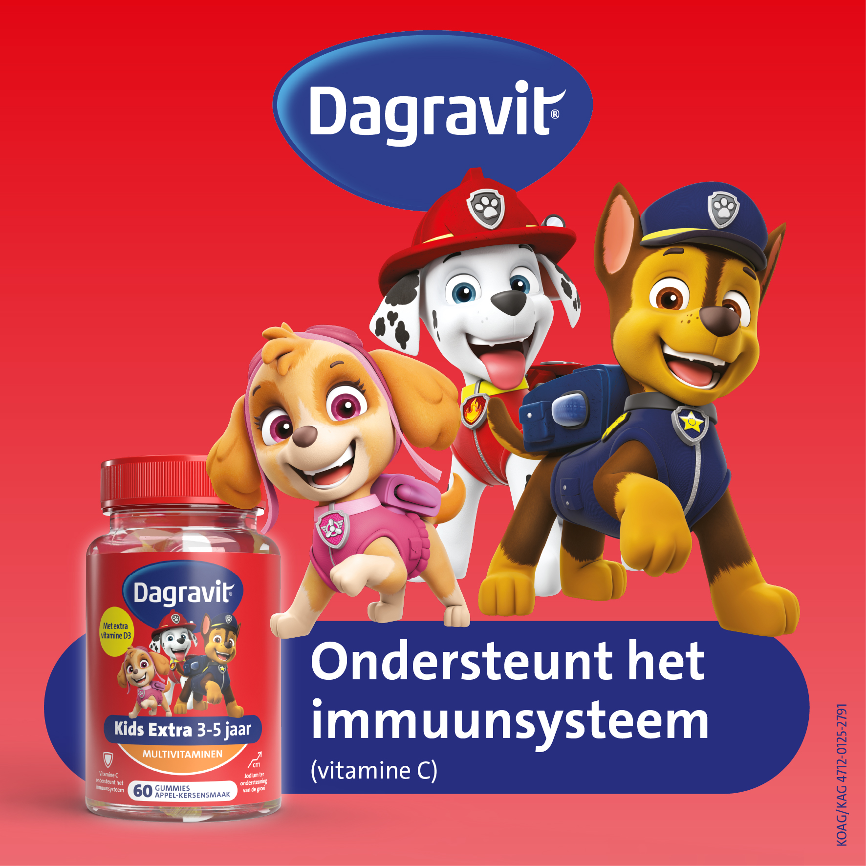 Dagravit Kids-Xtra Multi 3-5 Jaar Paw Patrol (60 gummies)