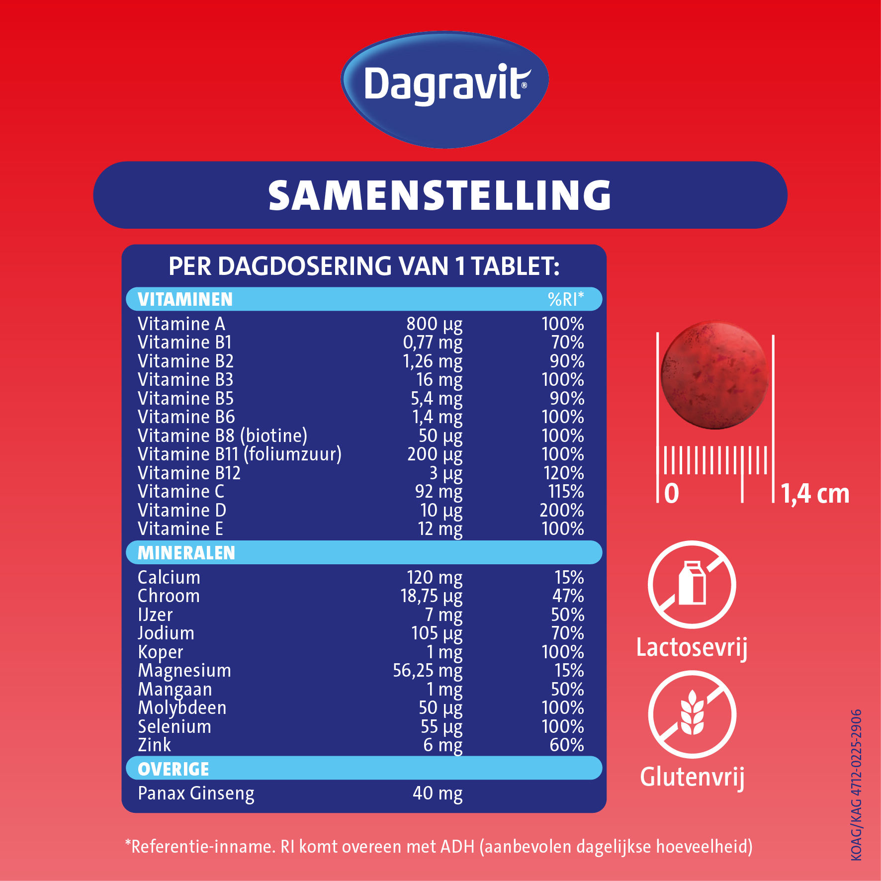Dagravit Totaal 30 Vitaal 50+ Multivitaminen (100 tabletten) - image 2