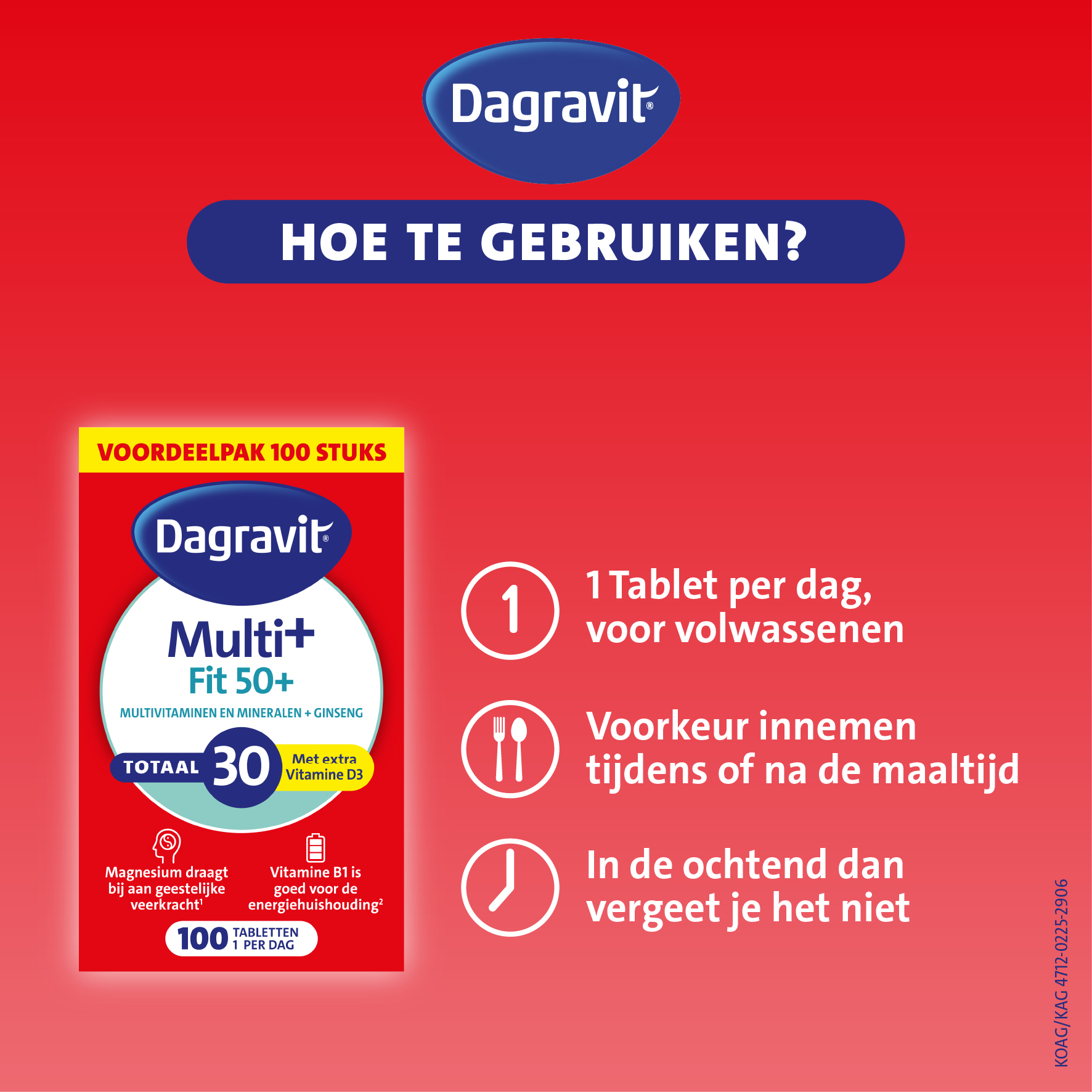 Dagravit Totaal 30 Vitaal 50+ Multivitaminen (100 tabletten) - image 3