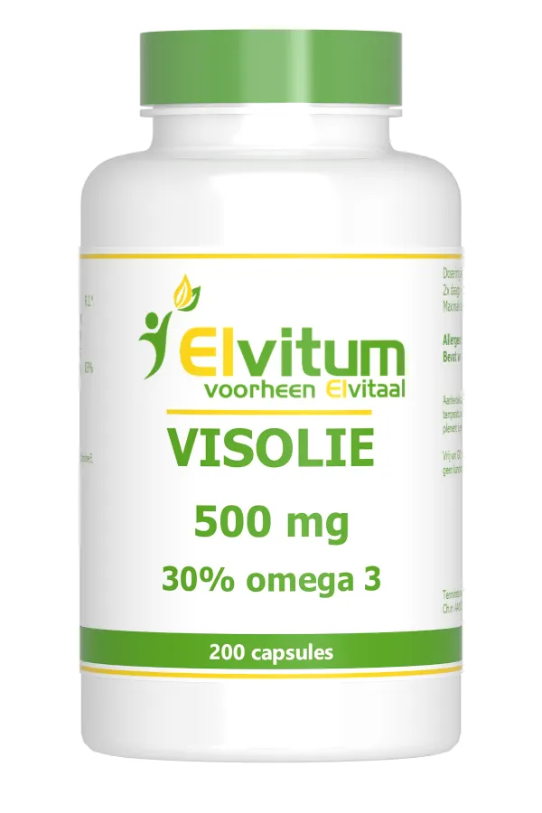 Elvitum Visolie 500mg Omega 3 30% (200 stuks)