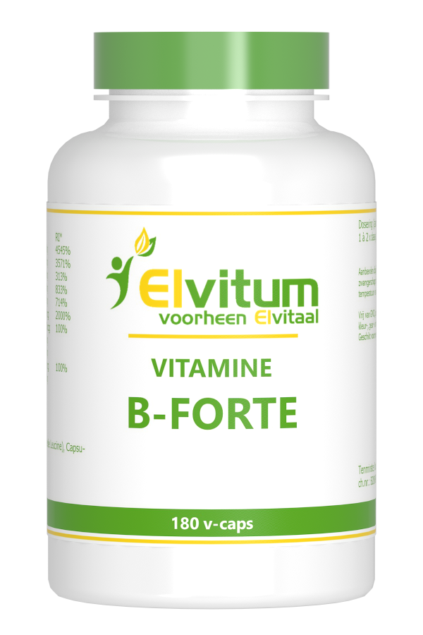 Elvitum Vitamine B-Forte Gistvrij (180 vega capsules)