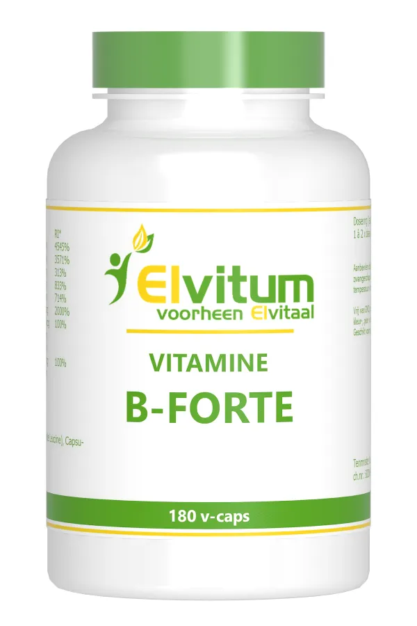 Elvitum Vitamine B-Forte Gistvrij (180 vega capsules)