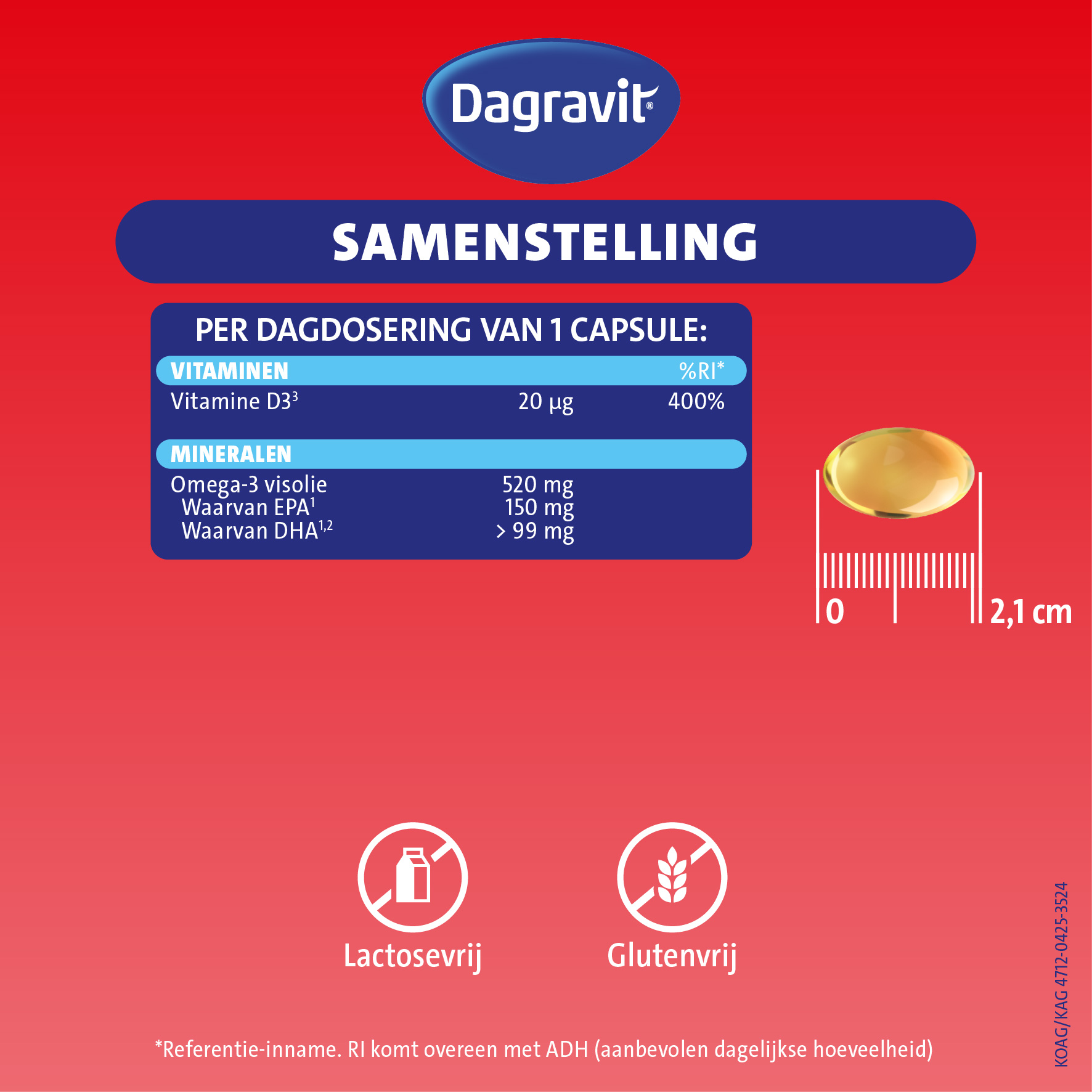 Dagravit Vitaal 50+ Vitamine D + Omega-3 Visolie (90 capsules) - image 3