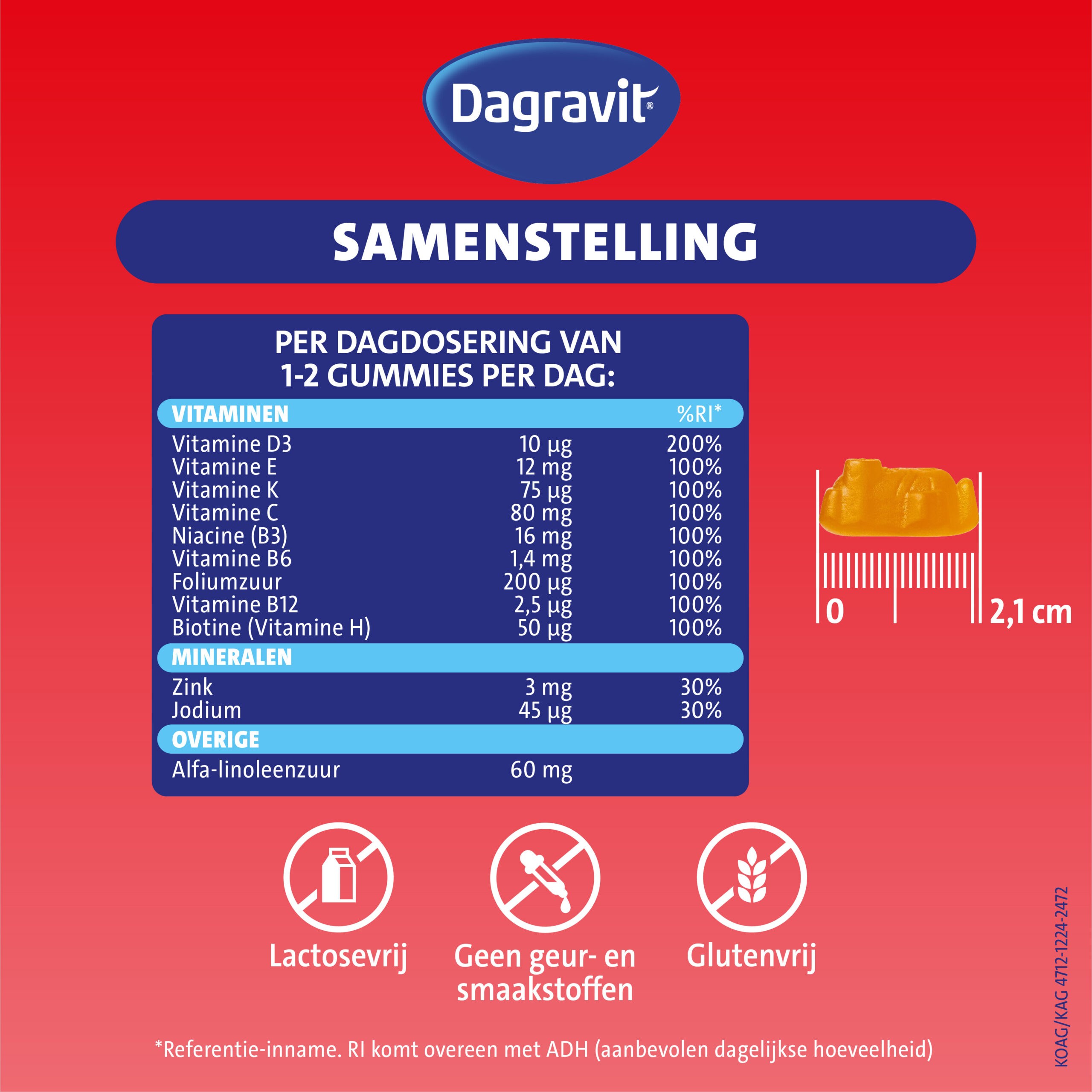 Dagravit Kids-Xtra Vitaminions Gums 6-12 Jaar (60 stuks) - image 3