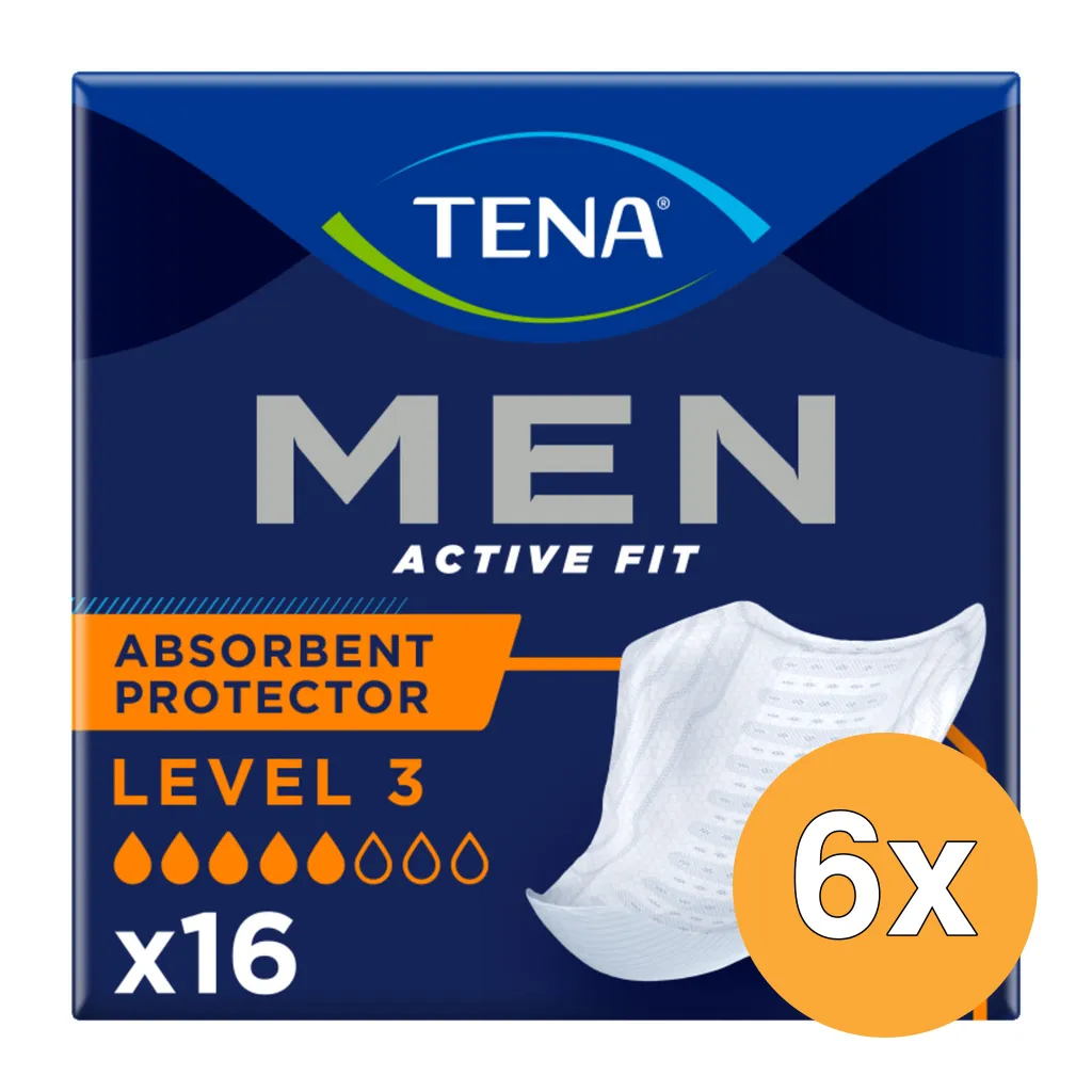 6x Tena Men Active Fit Level 3 (16 stuks)
