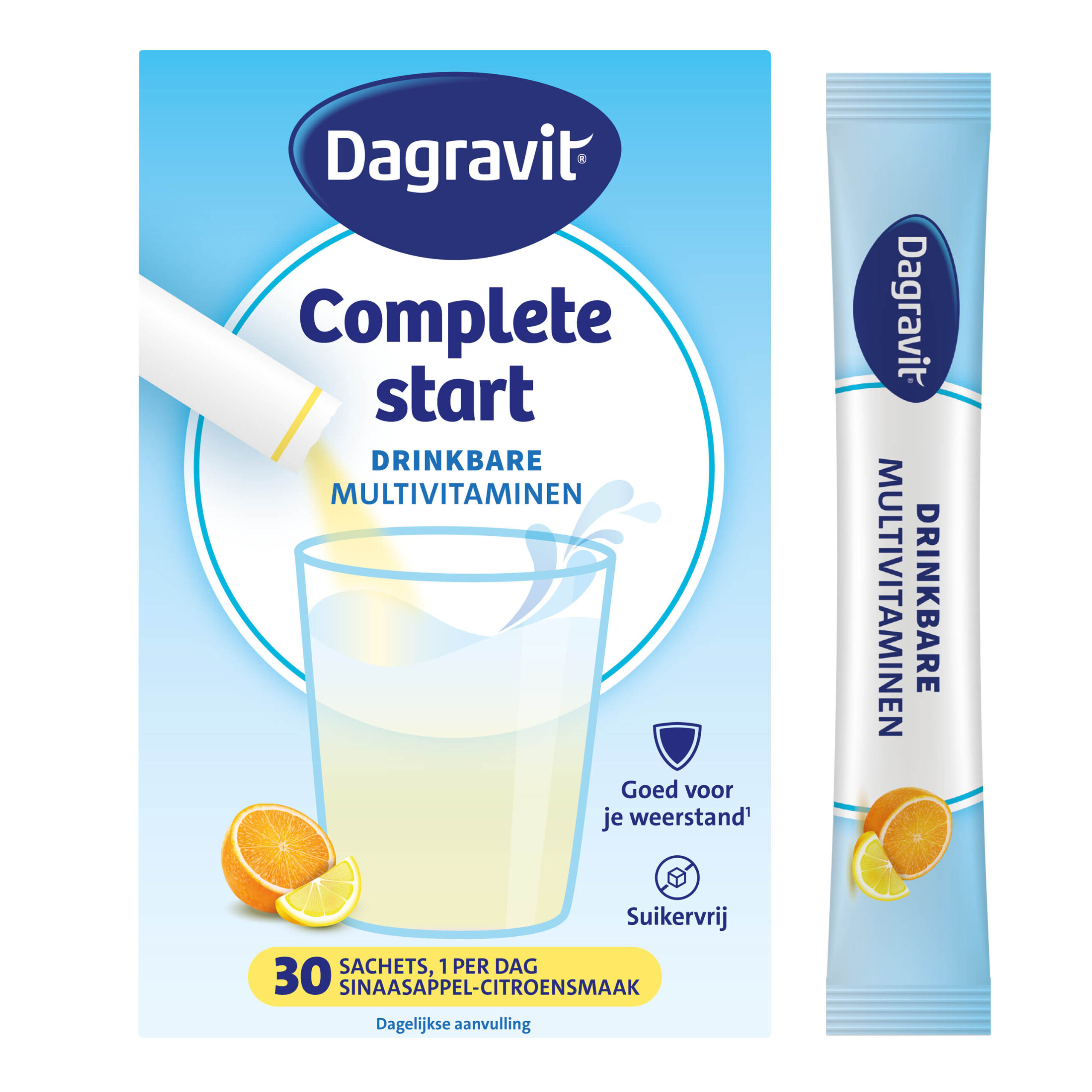 Dagravit Complete Start Drinkbare Multivitaminen Citroen-Sinaasappel (30 sachets)