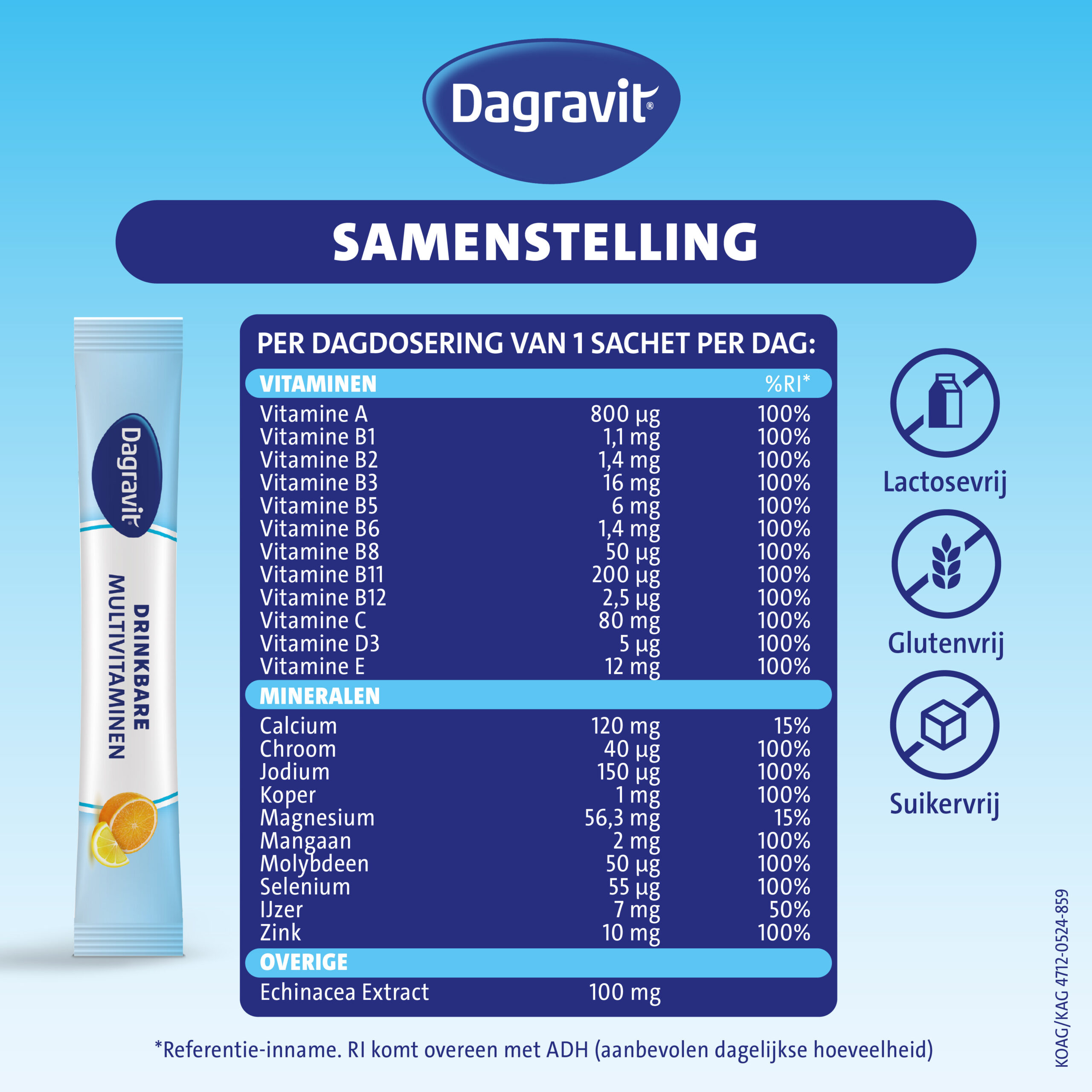 Dagravit Complete Start Drinkbare Multivitaminen Citroen-Sinaasappel (30 sachets) - image 4