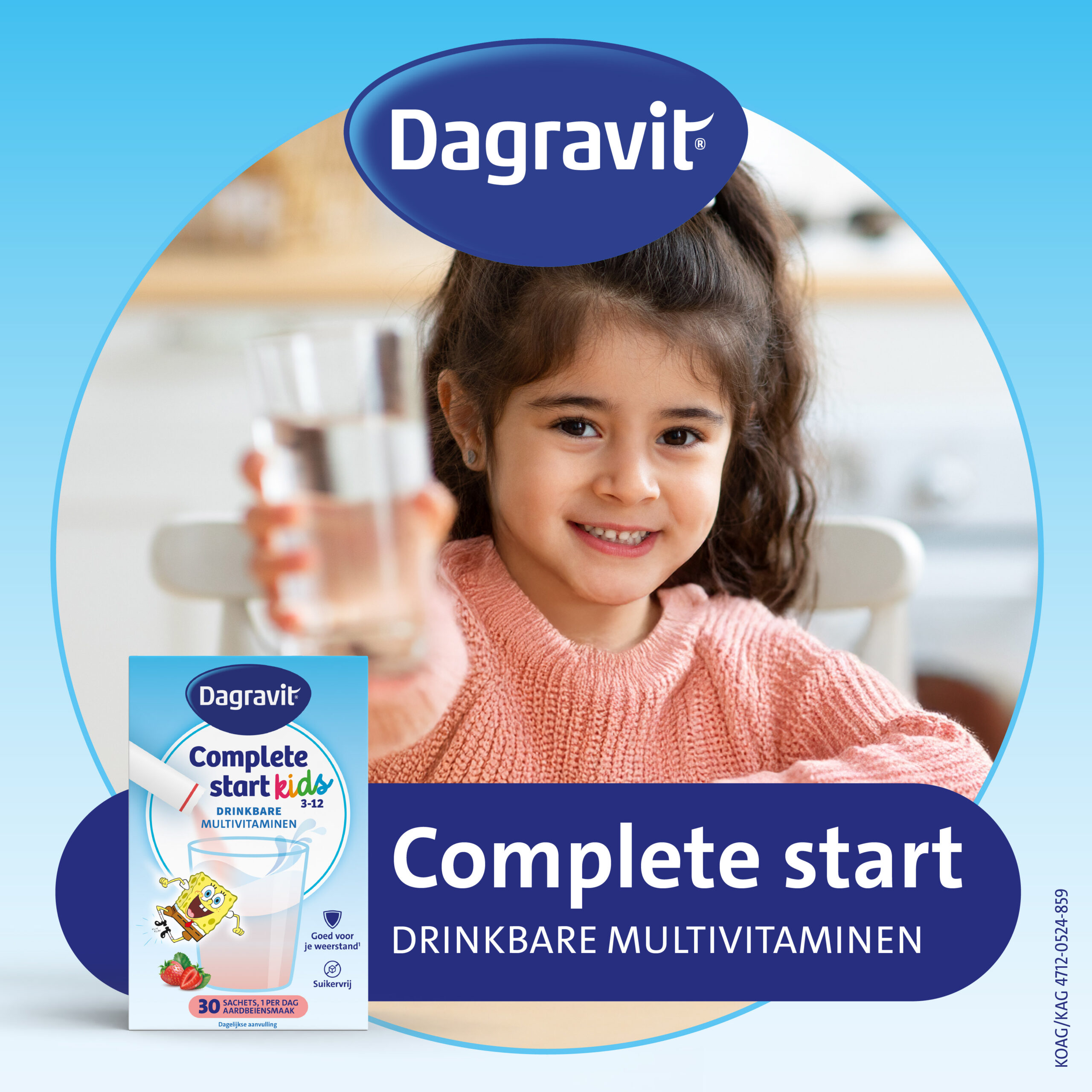 Dagravit Complete Start Drinkbare Multivitaminen Kids 3-5 Aardbei (30 sachets)