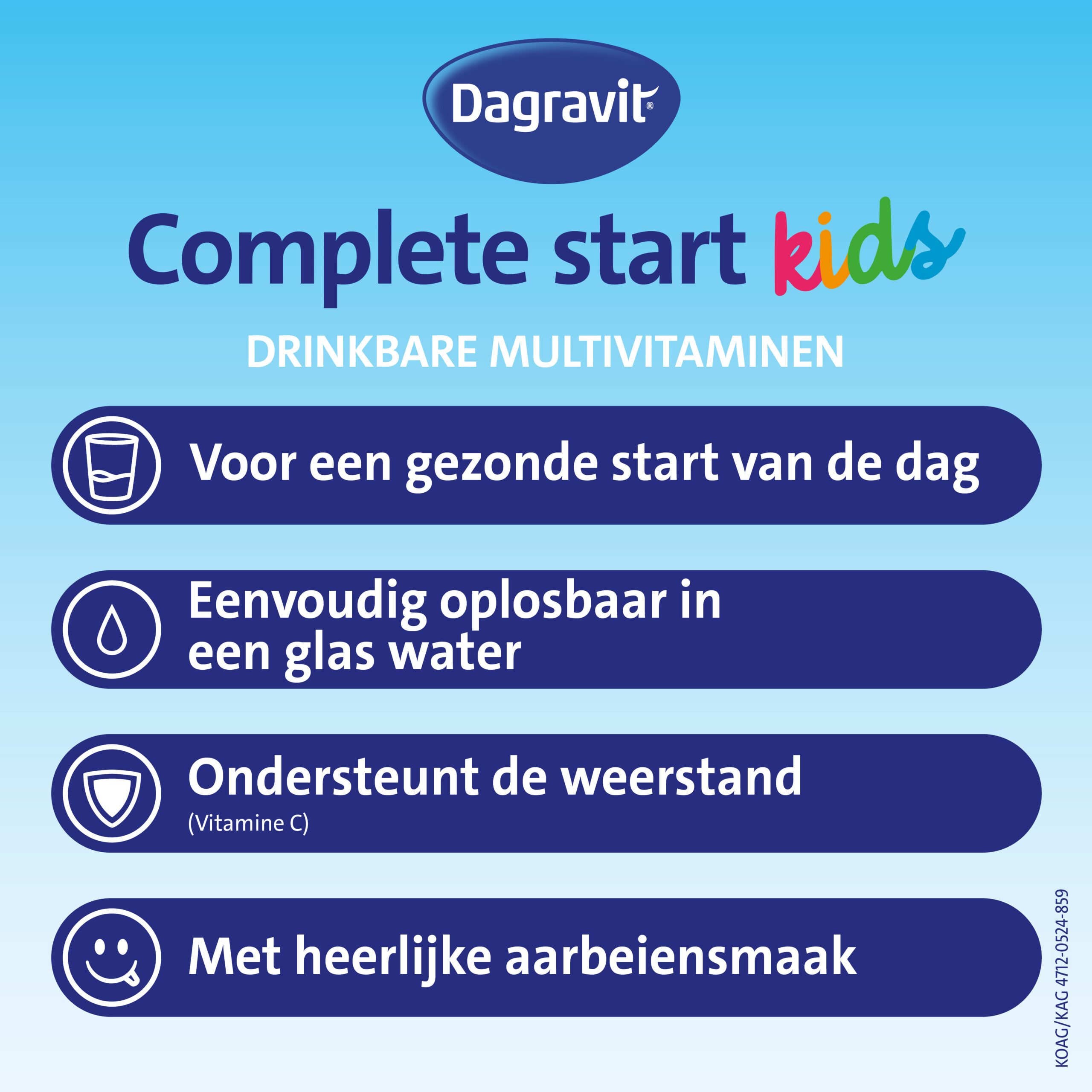 Dagravit Complete Start Drinkbare Multivitaminen Kids 3-5 Aardbei (30 sachets) - image 2