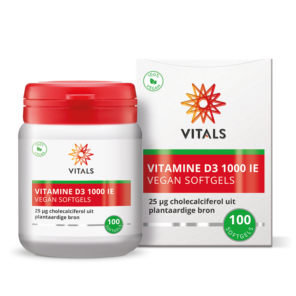 Vitamine D3 1000 ie Vegan Softgels (100 stuks)