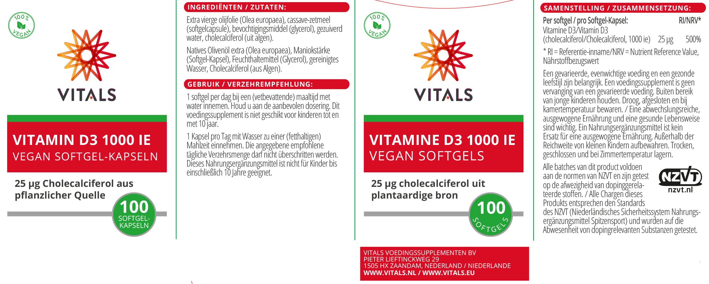 Vitamine D3 1000 ie Vegan Softgels (100 stuks) - image 3