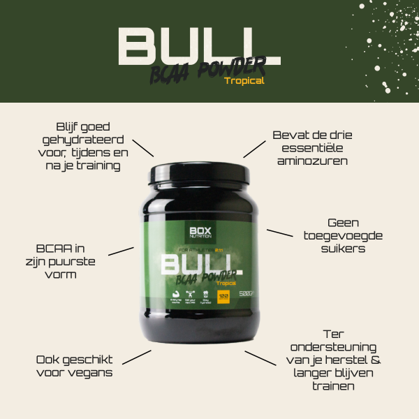 Box Nutrition Bull BCAA Poeder - Tropical (500 gr)