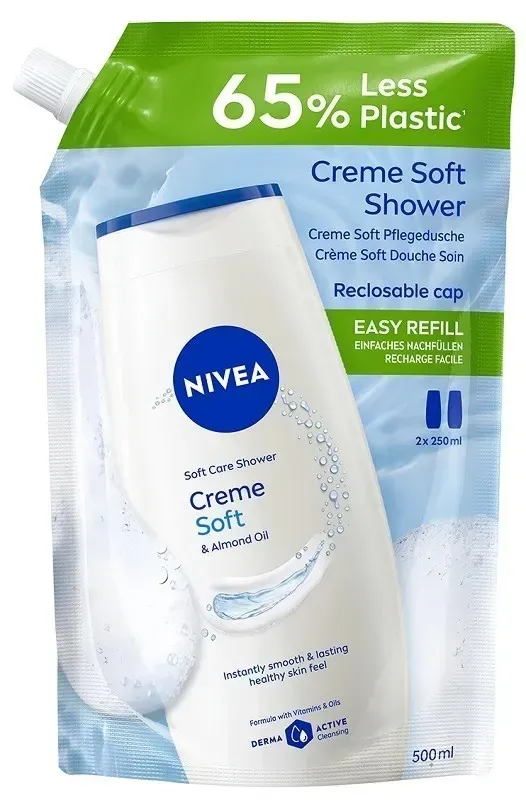 Nivea Creme Soft & Almond Oil Douchegel Navulling (500 ml)