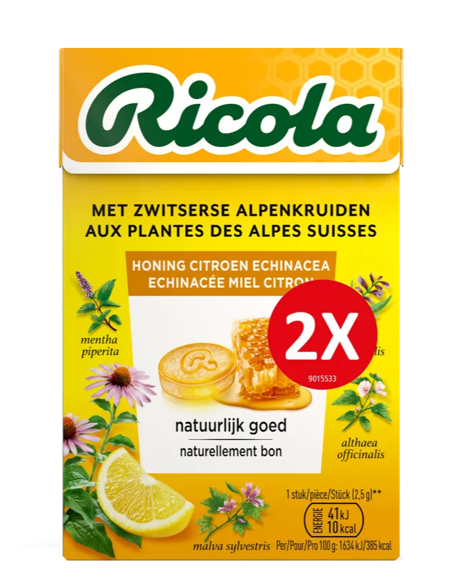 Ricola Keelpastilles Honing Citroen Echinacea (100 gr)