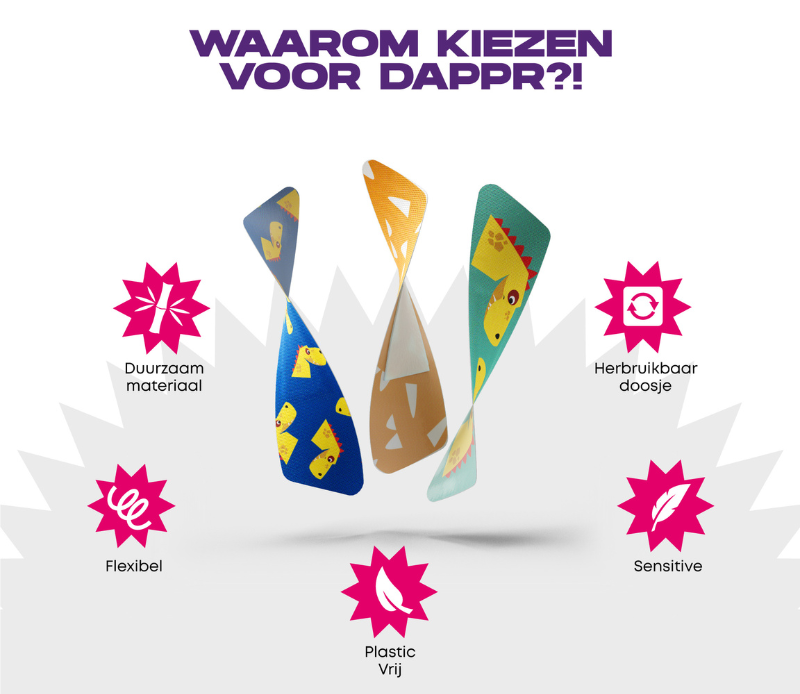 Dappr Sensitive Pleisters Dino (30 stuks) - image 3