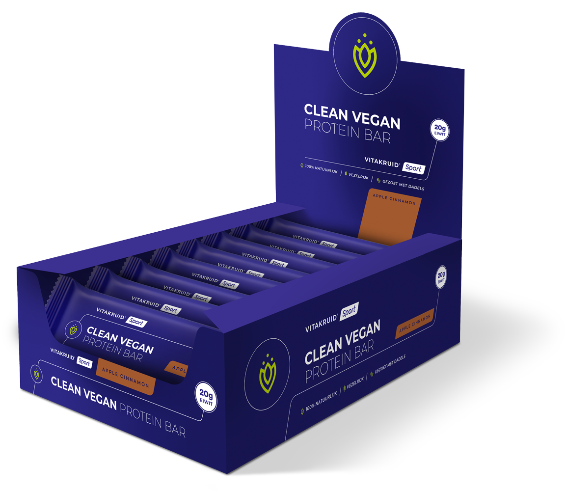 Vitakruid Clean Vegan Protein Bar Apple Cinnamon (12 x 80 gr)