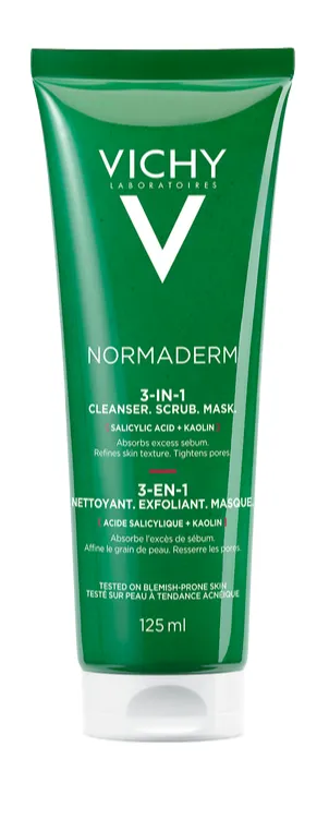 Vichy Normaderm 3-in-1 Cleanser Scrub Mask (125 ml)