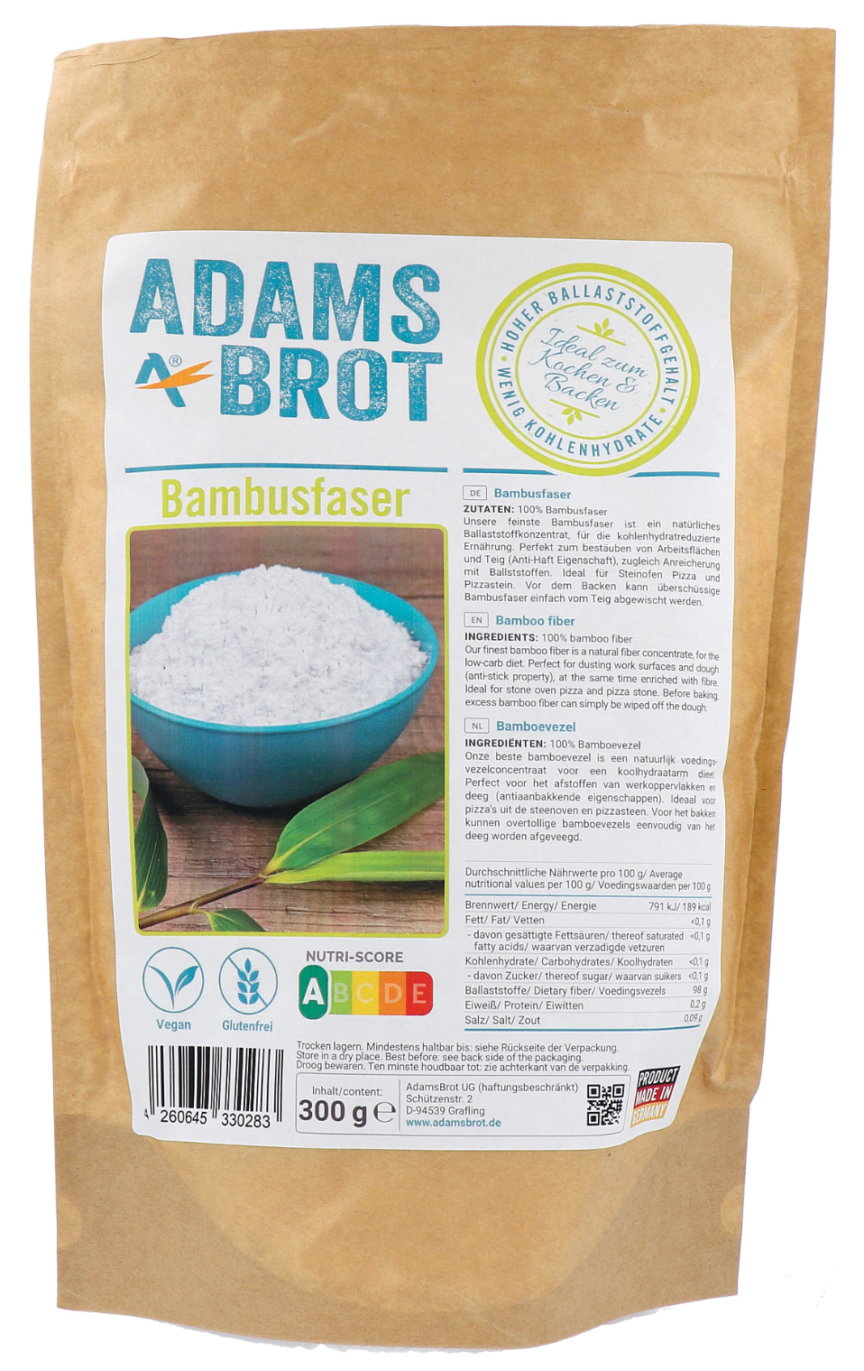 Adams Bamboevezel (300 gr)