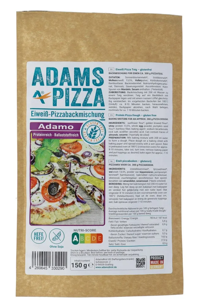 Adams Pizza Adamo Eiwit Pizzabodem (150 gr)