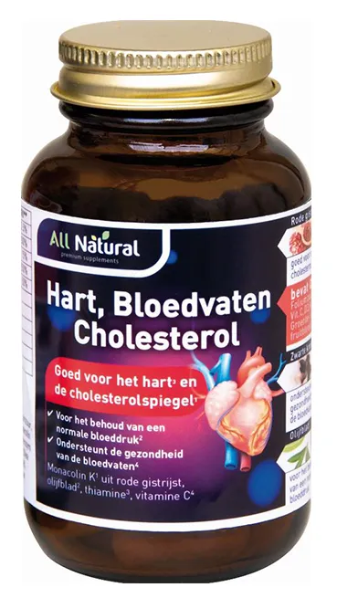All Natural Hart, Bloedvaten Cholesterol Capsules (90 vegetarische capsules)