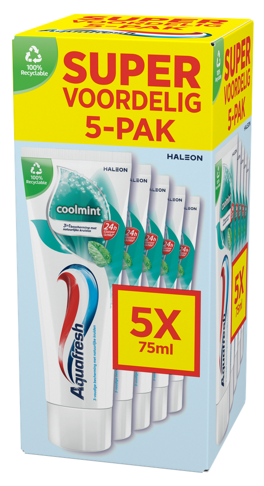 Aquafresh Coolmint Tandpasta 5-pack (5 stuks)