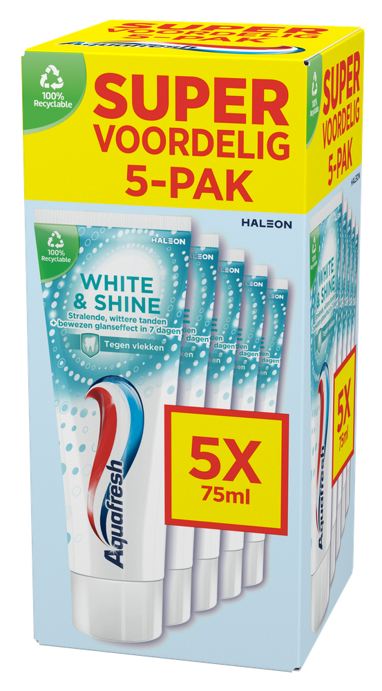 Aquafresh White & Shine Tandpasta 5-pack (5 stuks)